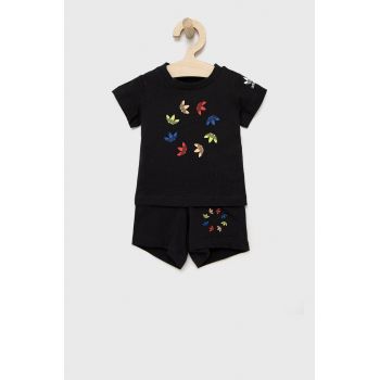 adidas Originals set de bumbac pentru copii HE6854 culoarea negru