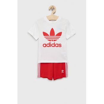 adidas Originals set de bumbac pentru copii HE4659 culoarea rosu