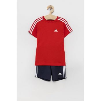 adidas set de bumbac pentru copii HF1905 culoarea rosu de firma original