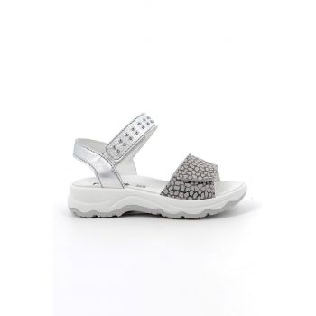 Primigi sandale din piele pentru copii culoarea argintiu