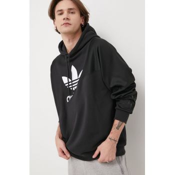 adidas Originals hanorac de bumbac HG6331 barbati, culoarea negru, cu imprimeu