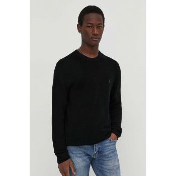 AllSaints Pulover de lână bărbați, culoarea negru, light