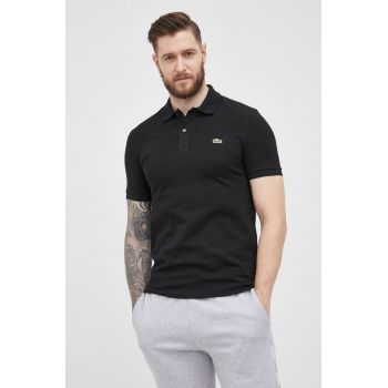 Lacoste polo de bumbac culoarea negru, neted PH4012-001