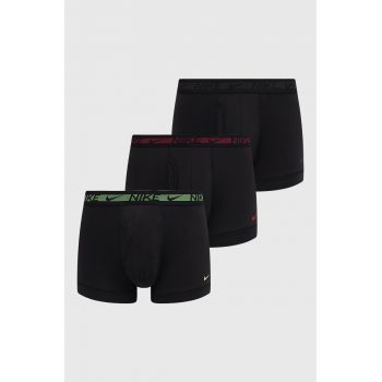 Nike boxeri (3-pack) bărbați, culoarea neagră