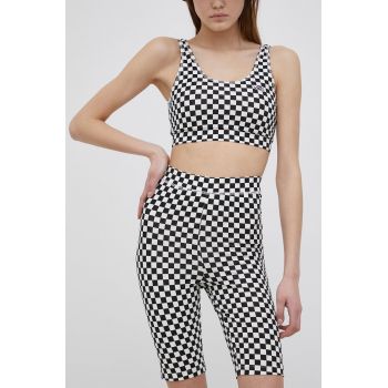 Vans pantaloni scurți din bumbac femei, modelator, high waist VN0A7PNE56M1-BLACKWHITE de firma originali