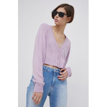 JDY cardigan femei, culoarea violet, light