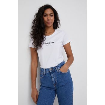 Pepe Jeans tricou New Virginia Ss N femei, culoarea alb de firma original