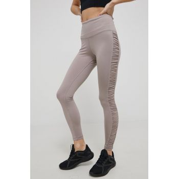 Reebok colanti H56371 femei, culoarea bej, neted