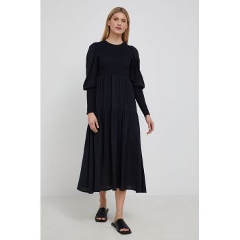 Gestuz rochie culoarea negru, maxi, evazati
