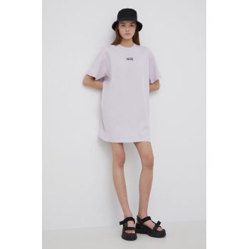 Vans rochie din bumbac culoarea violet, mini, oversize