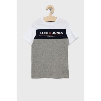 Jack & Jones tricou copii culoarea gri, cu imprimeu