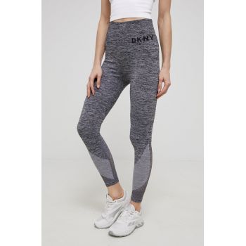 Dkny colanti femei, culoarea gri, melanj