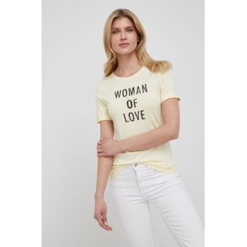 Morgan tricou femei, culoarea galben