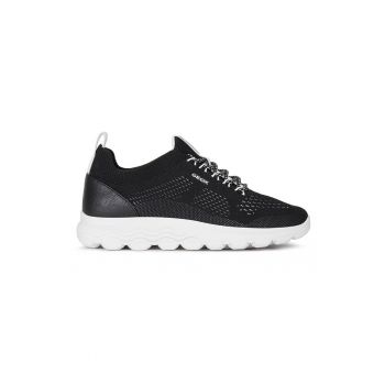 Pantofi sport din plasa tricotata cu detaliu de piele