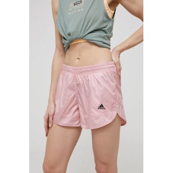adidas Performance pantaloni scurti HC1663 femei, culoarea roz, modelator, medium waist ieftini