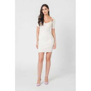 Rochie mini bodycon tip pulover cu decupaje