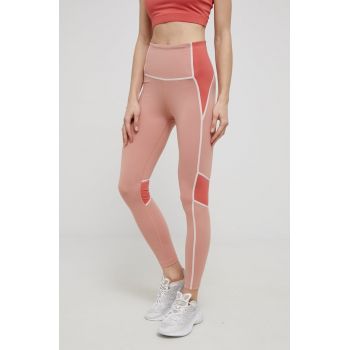 Reebok colanti H51435 femei, culoarea portocaliu, neted