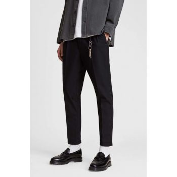 AllSaints pantaloni barbati, culoarea negru, cu fason cargo de firma originali