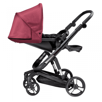 Carucior Bebumi Space 2 in 1 Gabardine Pink cadru negru