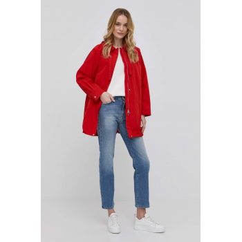 Marella geaca femei, culoarea rosu, de tranzitie, oversize de firma originala