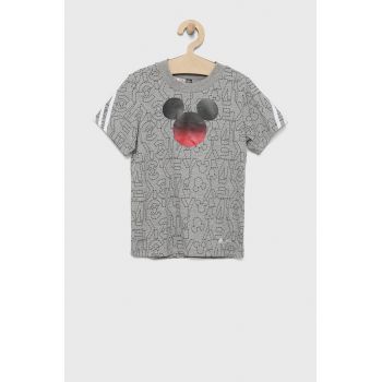 adidas Performance tricou de bumbac pentru copii Disney HA6578 culoarea gri, modelator