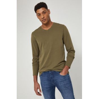 Medicine longsleeve barbati, culoarea verde, neted