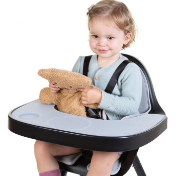 Tavita scaun de masa Childhome Evolu + protectie din silicon negru