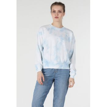 Bluza sport cu maneci cazute si imprimeu tie-dye de firma original