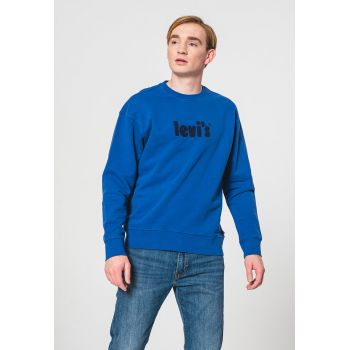 Bluza sport relaxed fit cu decolteu la baza gatului