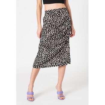 Fusta midi cu slit lateral