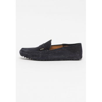 Mocasini de piele intoarsa cu logo Driver