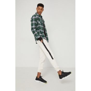 Medicine pantaloni barbati, culoarea crem, neted