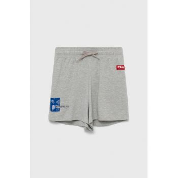 Fila pantaloni scurti copii culoarea gri, cu imprimeu, talie reglabila