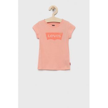 Levi's tricou de bumbac pentru copii culoarea roz