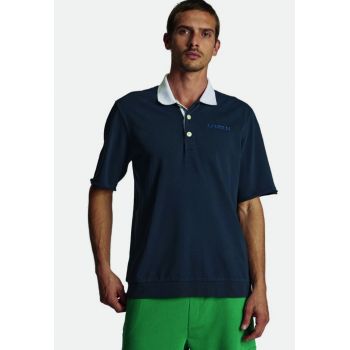 Tricou polo de bumbac cu logo brodat