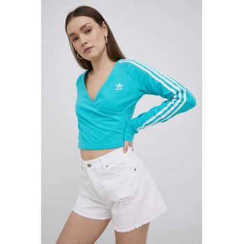 adidas Originals longsleeve Adicolor HE4958 femei, culoarea turcoaz