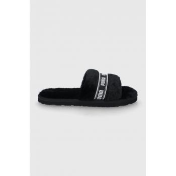 Puma papuci de casa Puma Fluff 384937 culoarea negru ieftini