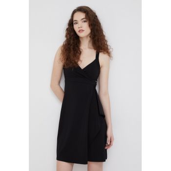 Armani Exchange rochie culoarea negru, mini, evazati Armani Exchange rochie culoarea negru, mini, evazati