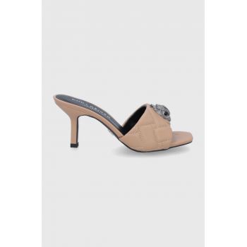 Kurt Geiger London slapi de piele femei, culoarea maro, cu toc cui