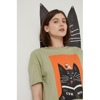 Medicine tricou din bumbac culoarea verde