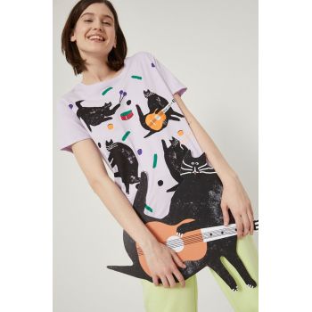 Medicine tricou din bumbac culoarea violet