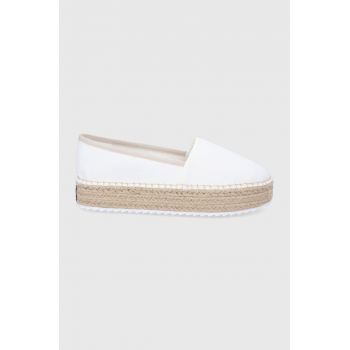 Tommy Jeans espadrile culoarea alb, cu platforma