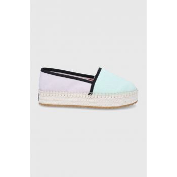 Tommy Jeans espadrile culoarea violet, cu platforma de firma originale