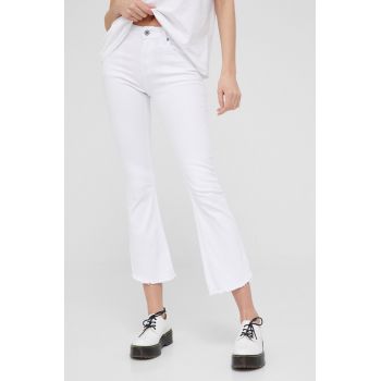 Answear Lab jeansi femei, culoarea alb, medium waist ieftini