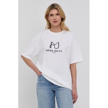 Miss Sixty tricou din bumbac culoarea alb