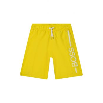 Boss pantaloni scurti de baie copii culoarea galben