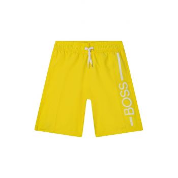 Boss pantaloni scurti de baie copii culoarea galben