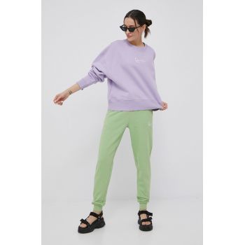 Karl Kani pantaloni femei, culoarea verde, cu imprimeu KW2210062-green