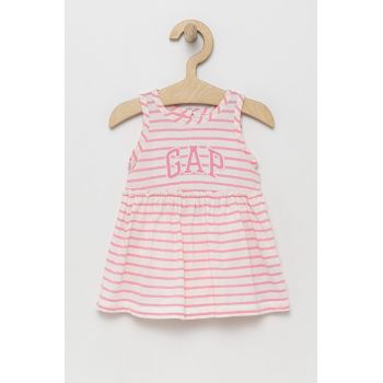 GAP rochie din bumbac pentru copii culoarea roz, mini, evazati