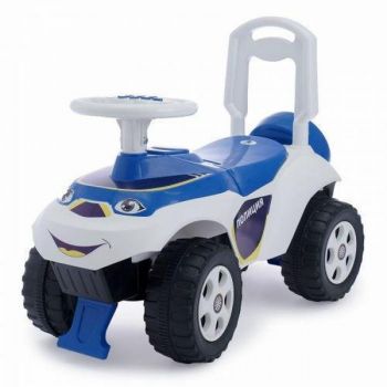 Masinuta copii Ride-On fara pedale Music 0142R11 alb albastru prevazuta cu efecte sonore, inaltimea scaunului 29 cm si greutatea maxima admisa 30 kg